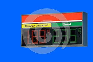 Gasoline prices sign