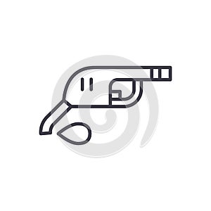 Gasoline pump black icon concept. Gasoline pump flat vector symbol, sign, illustration.