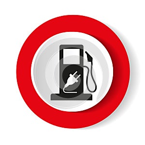 Gasoline pump nozzle sign.Gas station icon. Flat design style.