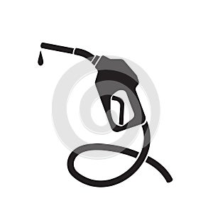 Gasoline pump nozzle sign.Gas station icon. Flat design style