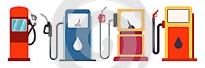 Gasoline pump retro design, gas station vector illustration