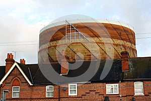 Gasometer and House Rooftops