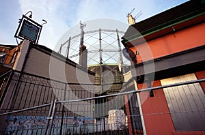 Gasometers in London