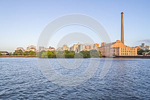 Gasometro and Guaiba Lake at sunset, Porto Alegre