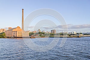 Gasometro and Guaiba Lake at sunset, Porto Alegre