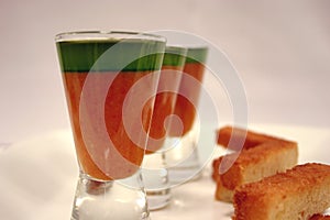 Gaspacho and basil oil