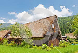 Gassho style house in Ogimachi village, Japan