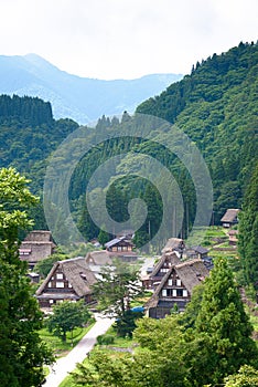 Gassho-zukuri houses at Ainokura village, Gokayama area, Nanto City, Toyama Prefecture, Japan. UNESCO