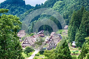 Gassho-zukuri houses at Ainokura village, Gokayama area, Nanto City, Toyama Prefecture, Japan. UNESCO