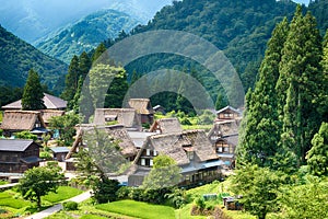 Gassho-zukuri houses at Ainokura village, Gokayama area, Nanto City, Toyama Prefecture, Japan. UNESCO