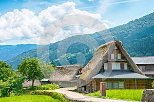 Gassho-zukuri houses at Ainokura village, Gokayama area, Nanto City, Toyama Prefecture, Japan. UNESCO