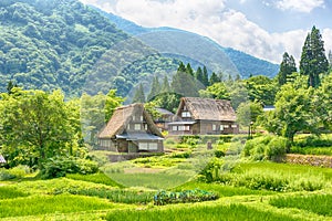 Gassho-zukuri houses at Ainokura village, Gokayama area, Nanto City, Toyama Prefecture, Japan. UNESCO