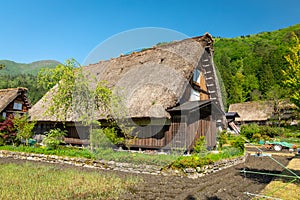 Gassho-zukuri houses in Gokayama Village. Gokayama has been insc