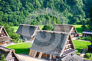 Gassho-zukuri houses at Suganuma village, Gokayama area, Nanto City, Toyama Prefecture, Japan. UNESCO