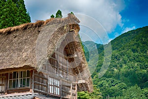 Gassho-zukuri houses at Suganuma village, Gokayama area, Nanto City, Toyama Prefecture, Japan. UNESCO