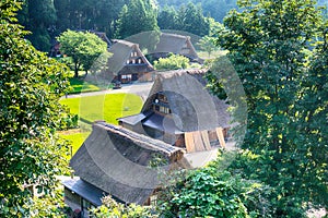 Gassho-zukuri houses at Suganuma village, Gokayama area, Nanto City, Toyama Prefecture, Japan. UNESCO