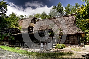 Gassho-zukuri style houses at Hida No Sato museum, Takayama, Japan