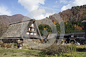 Gassho-zukuri Traditional and historical Japanese houses in Shirakawago.