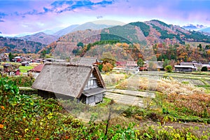 Gassho-zukuri Traditional and historical Japanese houses in Shirakawago.