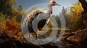Gastornis are an extinct genus of large flightless birds that lived during the Eocene. generative ai photo