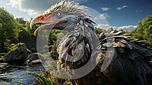 Gastornis are an extinct genus of large flightless birds that lived during the Eocene. generative ai photo