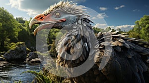 Gastornis are an extinct genus of large flightless birds that lived during the Eocene. generative ai