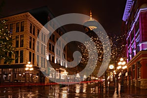 Gastown Vancouver Night, BC, Canada photo
