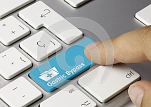 Gastric Bypass - Inscription on Blue Keyboard Key