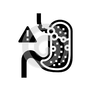 gastric reflux glyph icon vector illustration