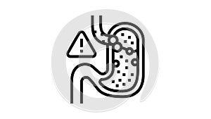 gastric reflux line icon animation