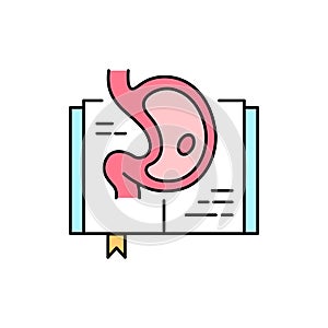 Gastritis olor line icon. Gastroesophageal reflux disease. Pictogram for web page, mobile app, promo.