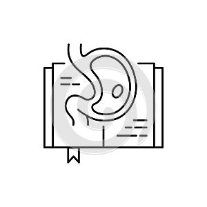 Gastritis olor line icon. Gastroesophageal reflux disease. Pictogram for web page, mobile app, promo.