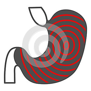 Gastritis solid icon, Human diseases concept, Chronic erosive inflammation sign on white background, Gastritis disease