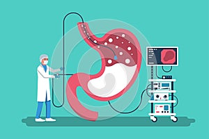 Gastroenterology concept. Clinical researches. Vector illustration flat design.