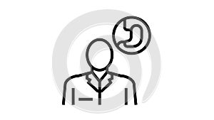 gastroenterology medical specialist line icon animation