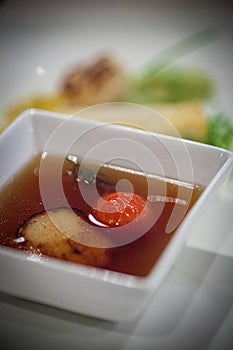 Gastronomic Elegance: Deconstructed Soup Appetizer