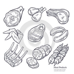 Gastronomic Meat Products Sketches