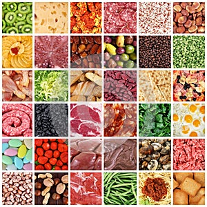 Gastronomy collage in white board background photo