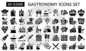 Gastronomy Glyph Icons Pack