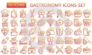 Gastronomy Gradient Outline Icons Pack