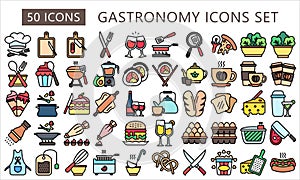 Gastronomy Lineal Multi Color Icon Pack