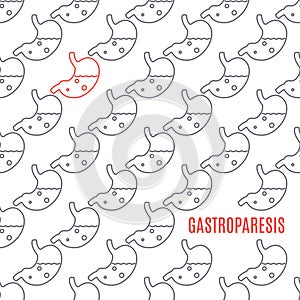 Gastroparesis stomach icon patterned poster in linear style photo