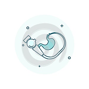 Gastroscopy vector icon with green outline