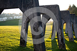 Gasworks Park hill and structures photo