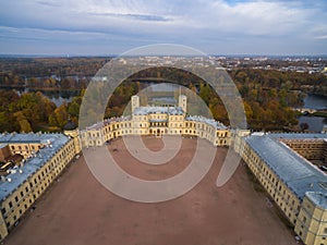 Gatchina castle view from the top, Russia, Saint Petersburg