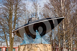 Gatchina. Monument of the first Russian submarine.