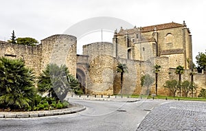 Gate of Almocabar in the Arab walls of Ronda, Malaga, Andalusia, Spain