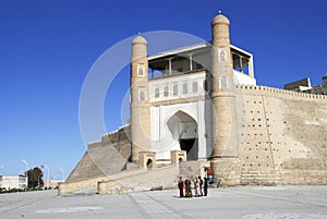 Gate of ancient Bukhara Fortress in Uzbekistan