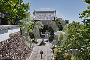 The gate and approach of Yoshimine-dera temple. Kyoto Japan photo