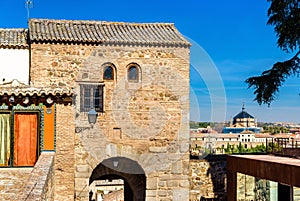 The Gate Bab al-Mardum, or Puerta de Valmardon, in Toledo, Spain